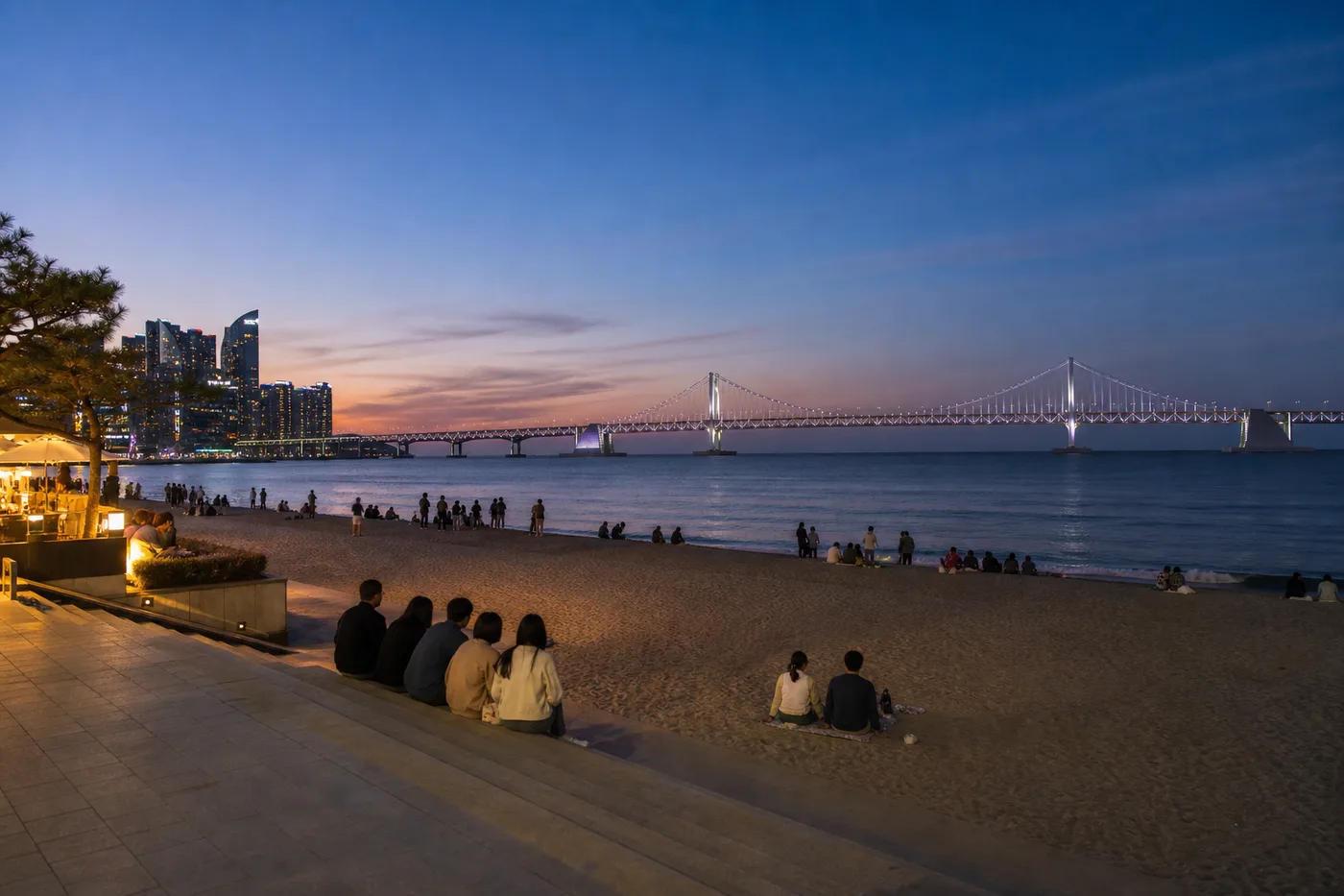 광안대교가 보이는 광안리 해변 관람 위치