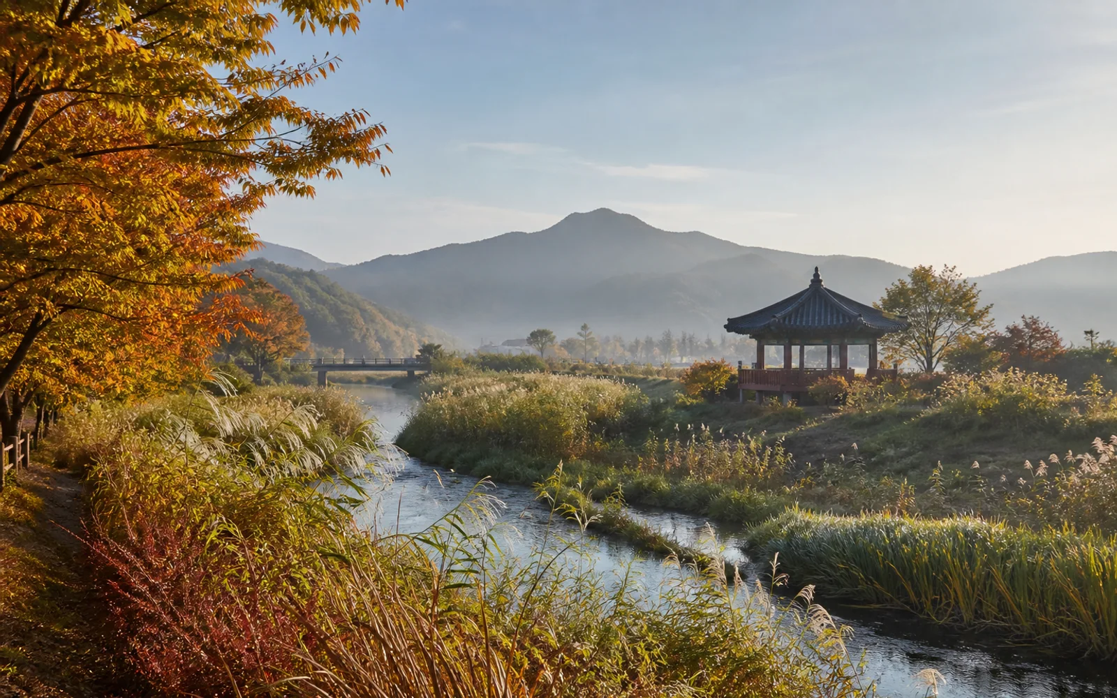 산과 물길, 정자가 어우러진 거창의 초가을 자연 여행 풍경